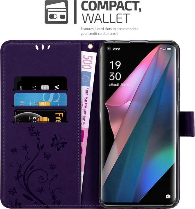 Produktbild Cadorabo Flower Book Hülle (Oppo Find X3 Pro)