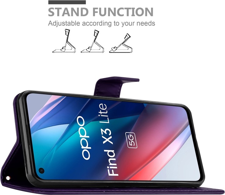Actual product image Cadorabo Flower Book cover (Oppo Find X3 Lite)