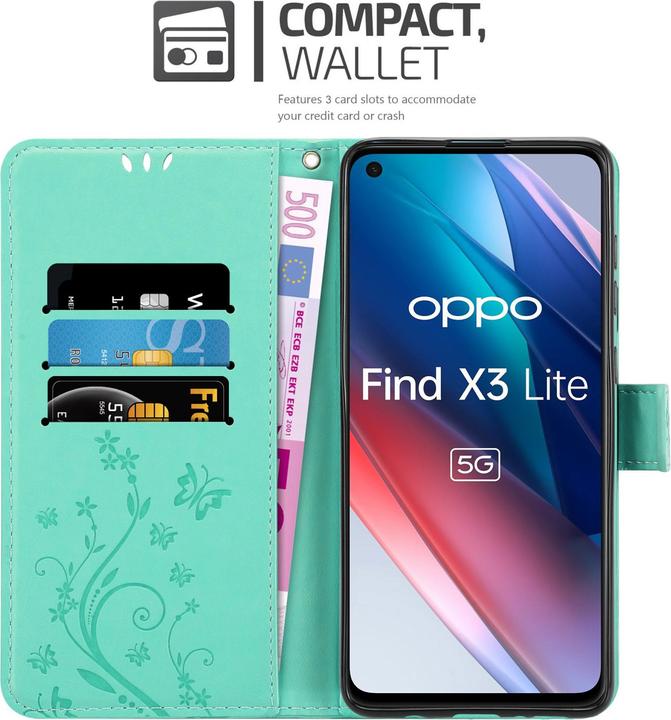 Actual product image Cadorabo Flower Book cover (Oppo Find X3 Lite)