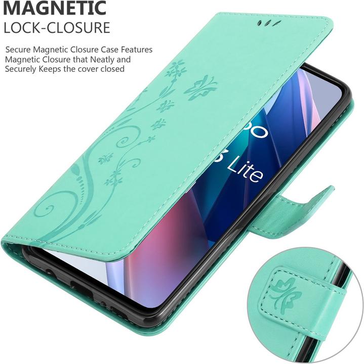 Actual product image Cadorabo Flower Book cover (Oppo Find X3 Lite)
