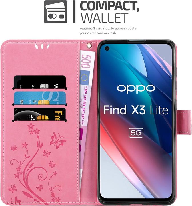 Image du produit Cadorabo Pochette Flower Book (Oppo Find X3 Lite)