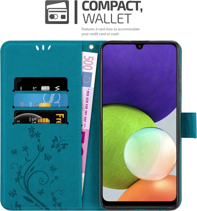 Produktbild Cadorabo Flower Book Hülle (Samsung Galaxy M22, Samsung Galaxy A22, Samsung Galaxy A32)