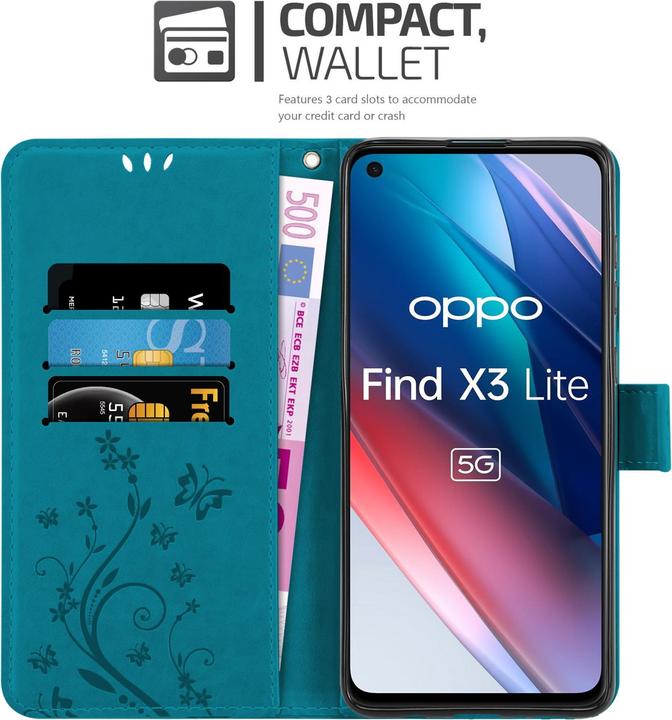 Immagine prodotto Cadorabo Copertina del libro a fiori (Oppo Find X3 Lite)