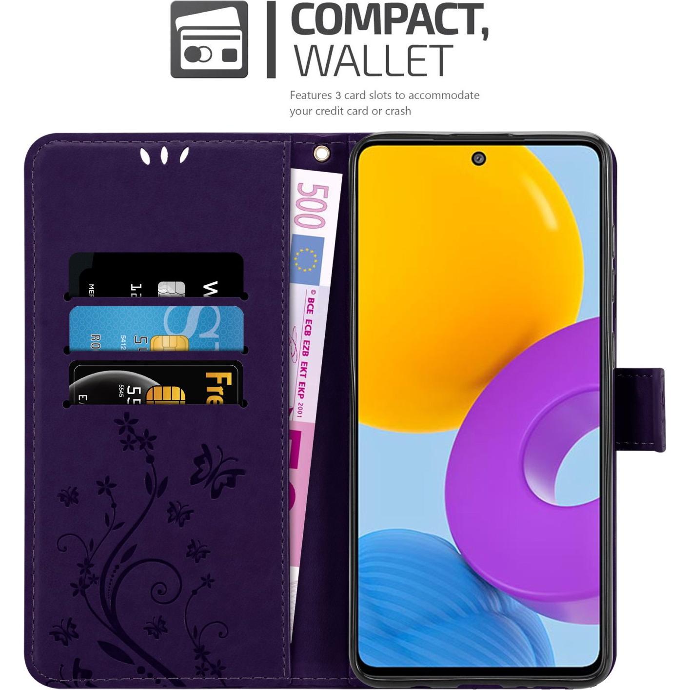 Thumbnail - Cadorabo Flower Book Hülle (Samsung Galaxy M52 5G), Smartphone Hülle, Violett