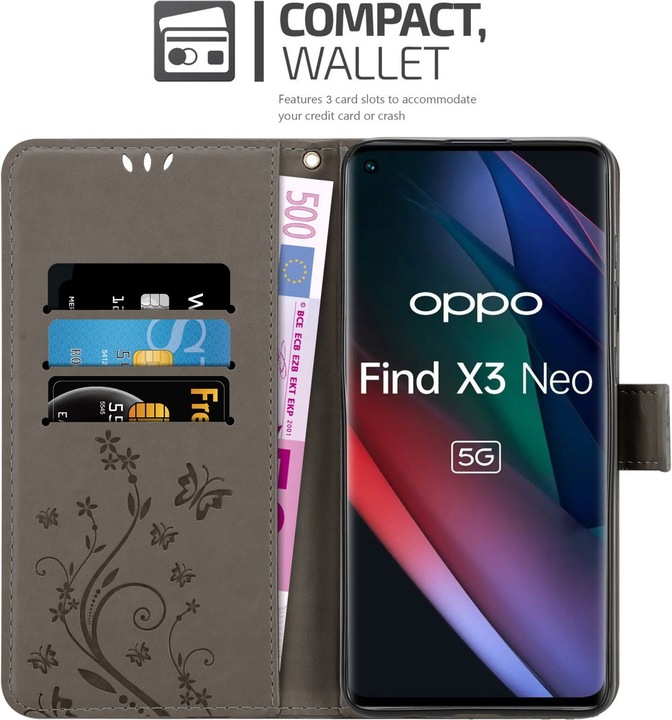 Actual product image Cadorabo Flower Book cover (Oppo Find X3 Neo)