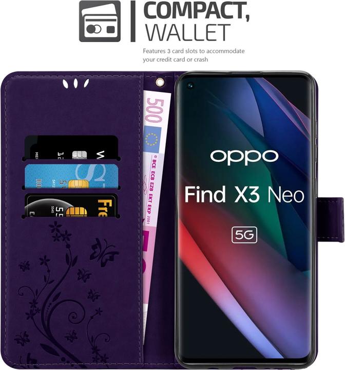 Actual product image Cadorabo Flower Book cover (Oppo Find X3 Neo)