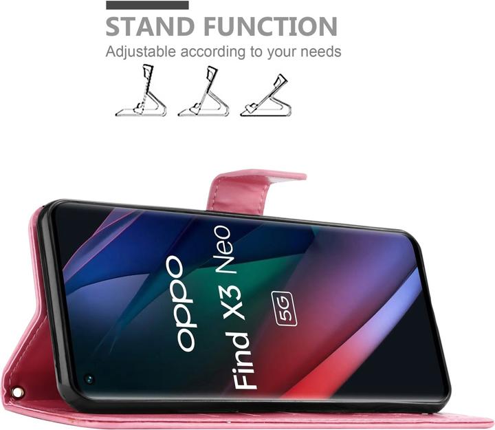 Produktbild Cadorabo Flower Book Hülle (Oppo Find X3 Neo)