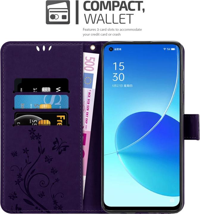Image du produit Cadorabo Pochette Flower Book (Oppo Reno 6 5G)