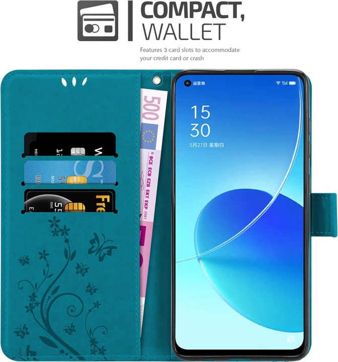 Actual product image Cadorabo Flower Book cover (Oppo Reno 6 5G)
