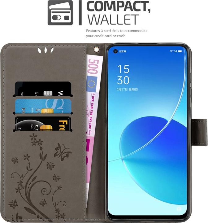 Actual product image Cadorabo Flower Book cover (Oppo Reno 6 5G)