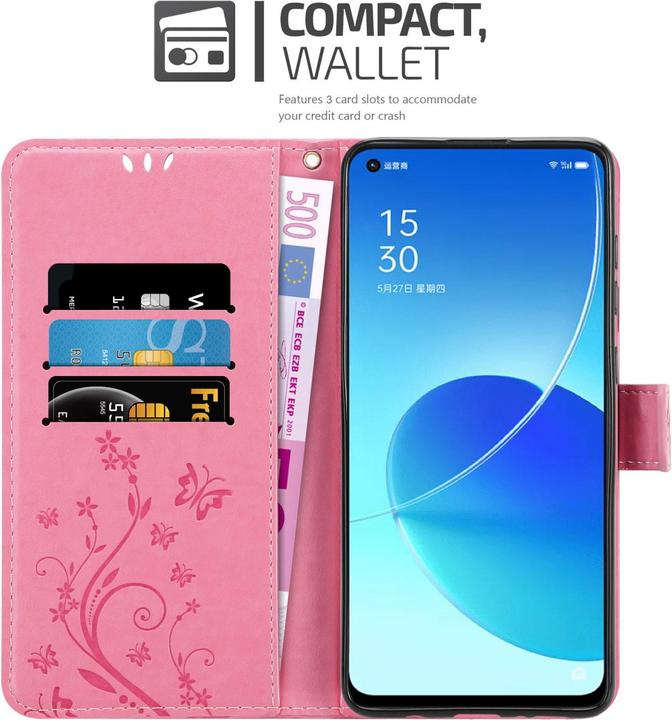 Actual product image Cadorabo Flower Book cover (Oppo Reno 6 5G)