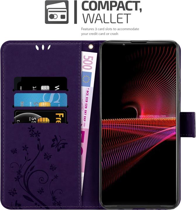 Actual product image Cadorabo Flower Book cover (Sony Xperia 1 III)