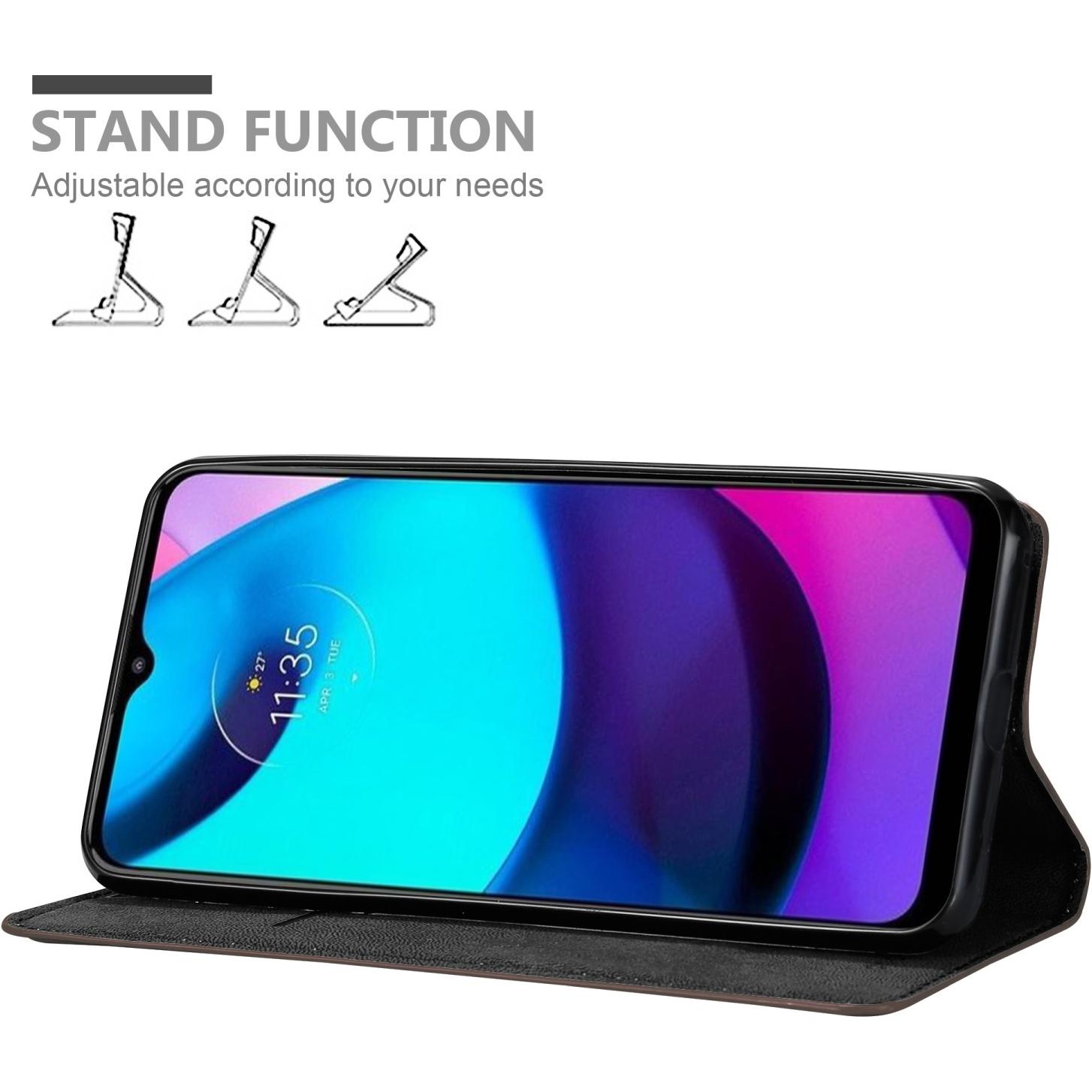 Thumbnail - Cadorabo Book Invis. Magnet Hülle (Motorola E30, Motorola Moto E20, Motorola Moto E40), Smartphone Hülle, Braun