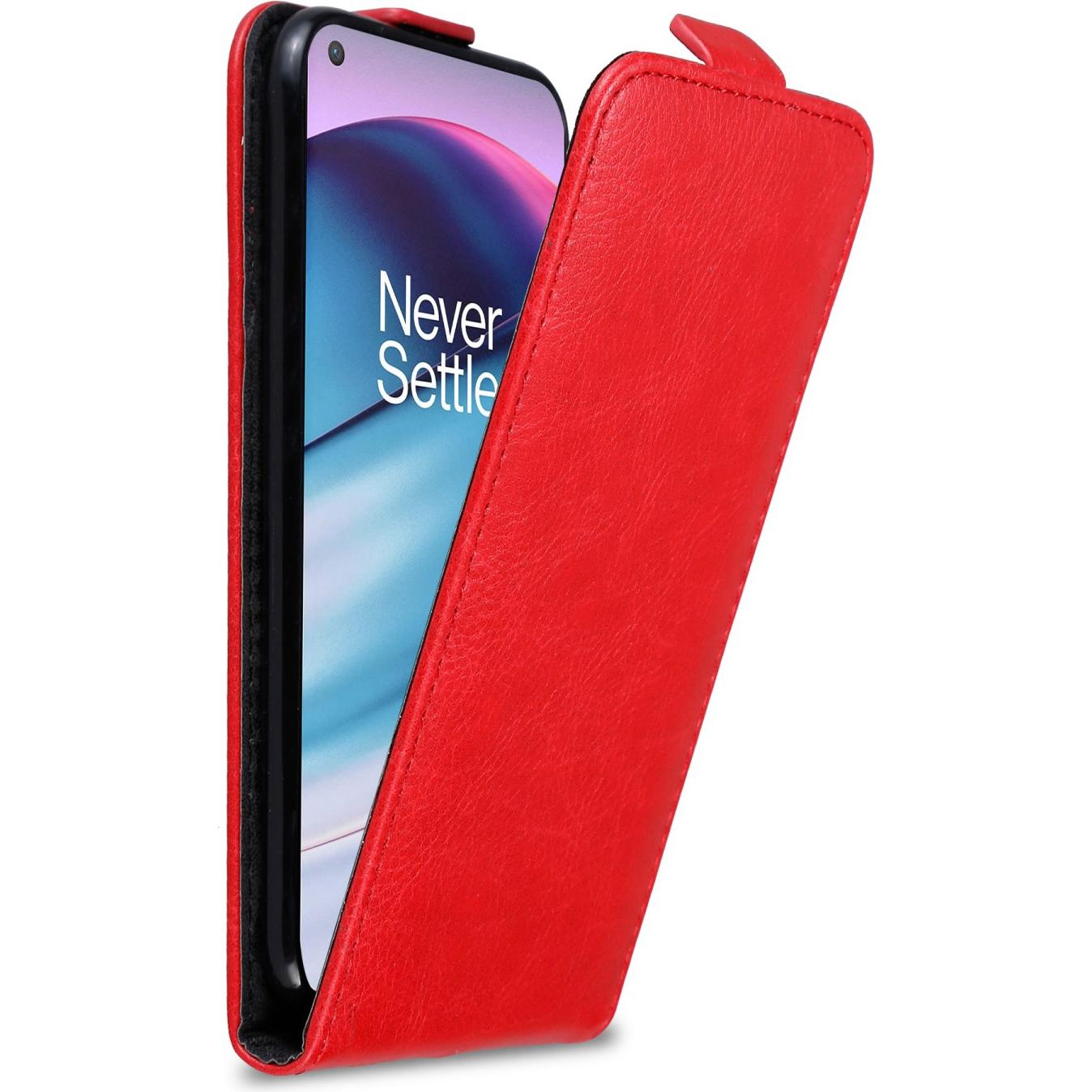 Thumbnail - Cadorabo Flip wie Invis Hülle (OnePlus Nord CE 5G), Smartphone Hülle, Rot