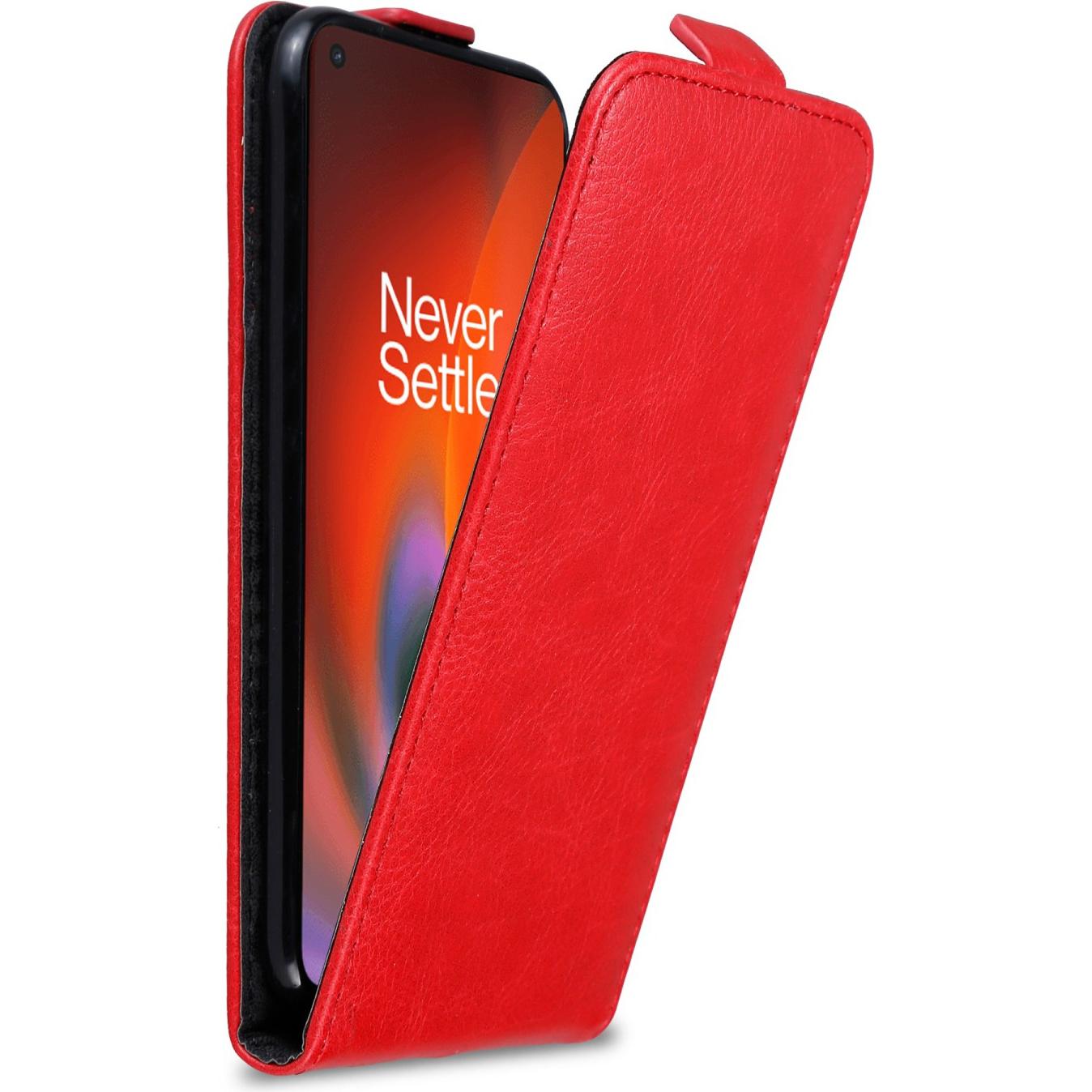 Thumbnail - Cadorabo Flip wie Invis Hülle (OnePlus Nord 2 5G), Smartphone Hülle, Rot
