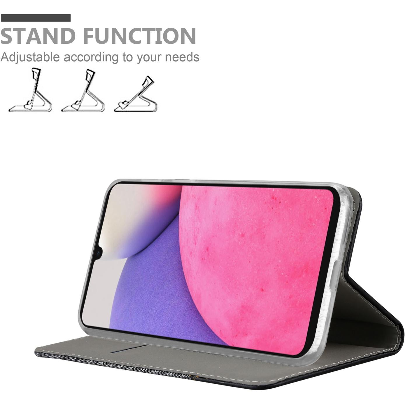 Thumbnail - Cadorabo Jeans Book Hülle (Samsung Galaxy A33 5G), Smartphone Hülle, Grau