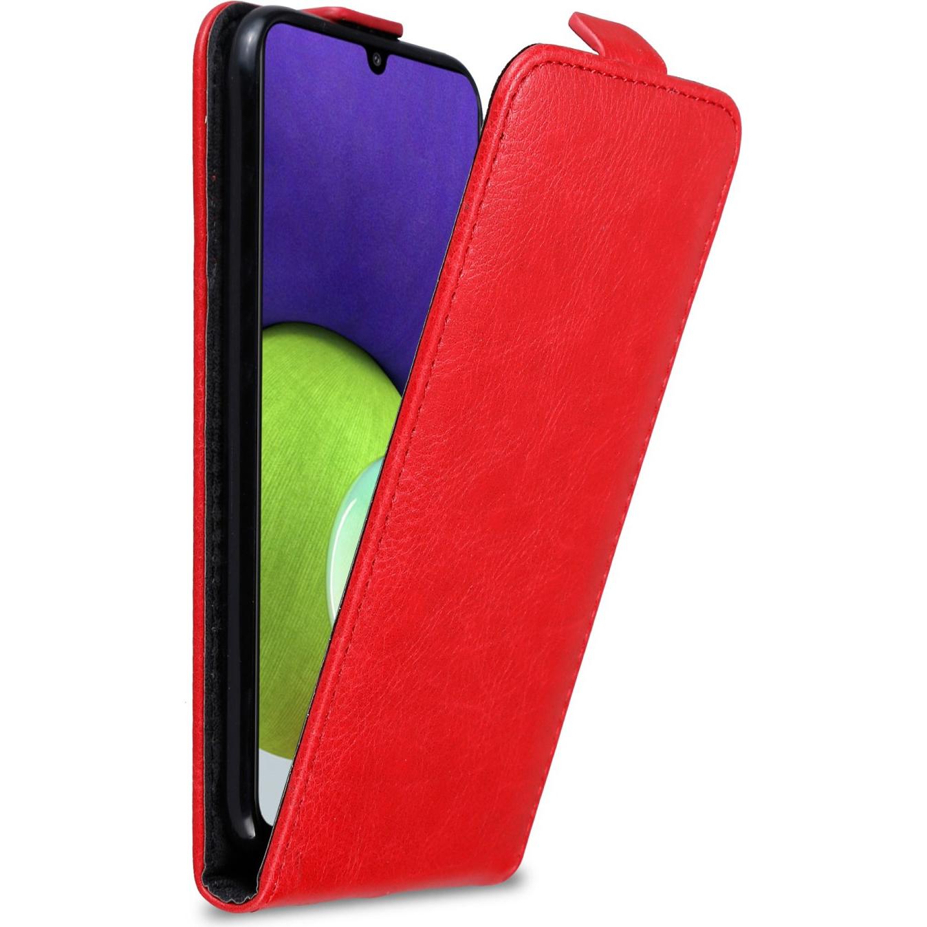 Cadorabo Flip wie Invis Hülle (Samsung Galaxy M22, Samsung Galaxy A22, Samsung Galaxy A32), Smartphone Hülle, Rot