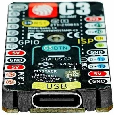 Actual product image M5Stack Developer board M5Stamp C3 Mate with pin headers