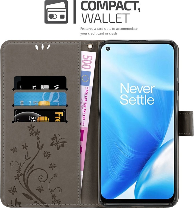 Actual product image Cadorabo Flower Book cover (OnePlus North N200 5G)
