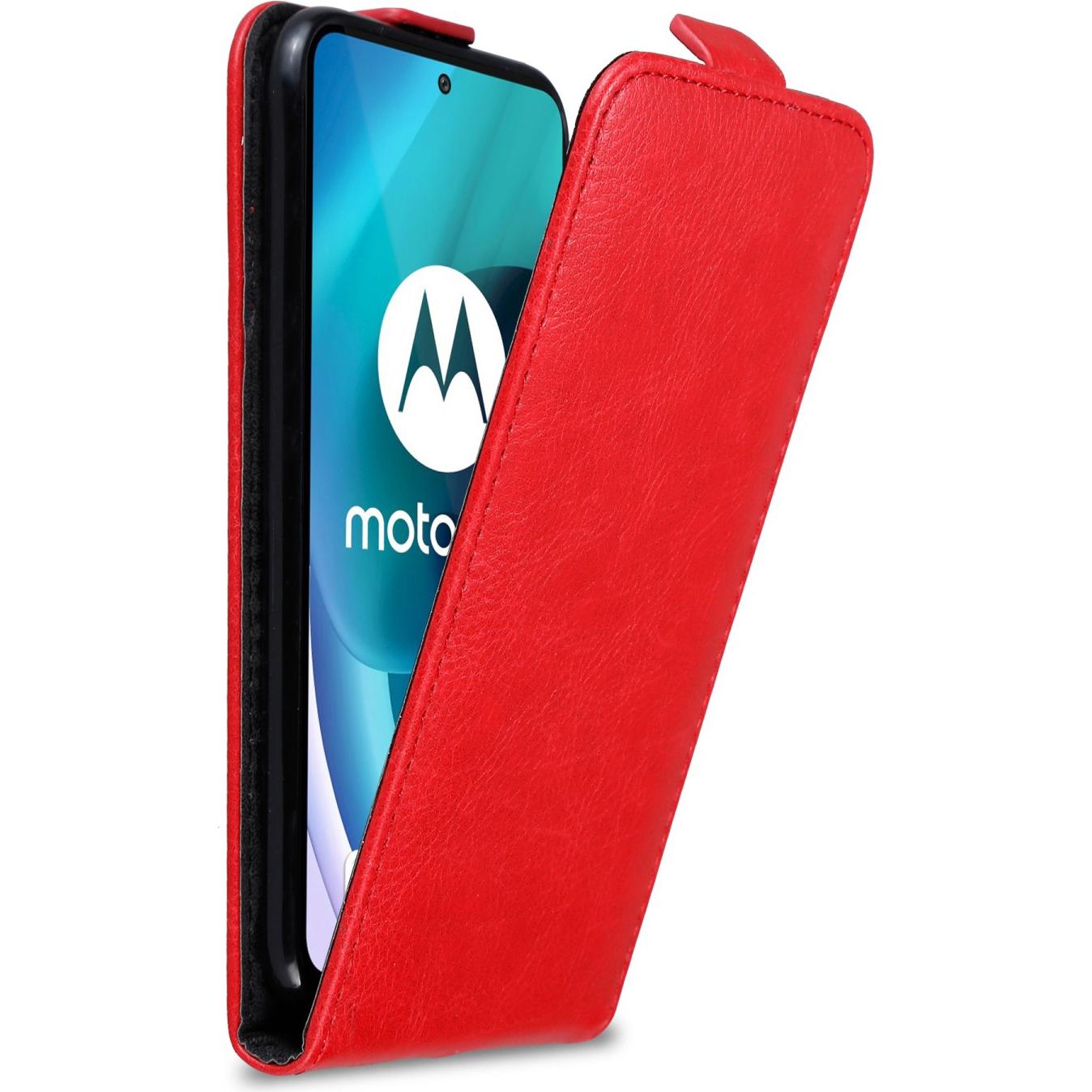 Cadorabo Flip wie Invis Hülle (Motorola Moto G71 5G), Smartphone Hülle, Rot