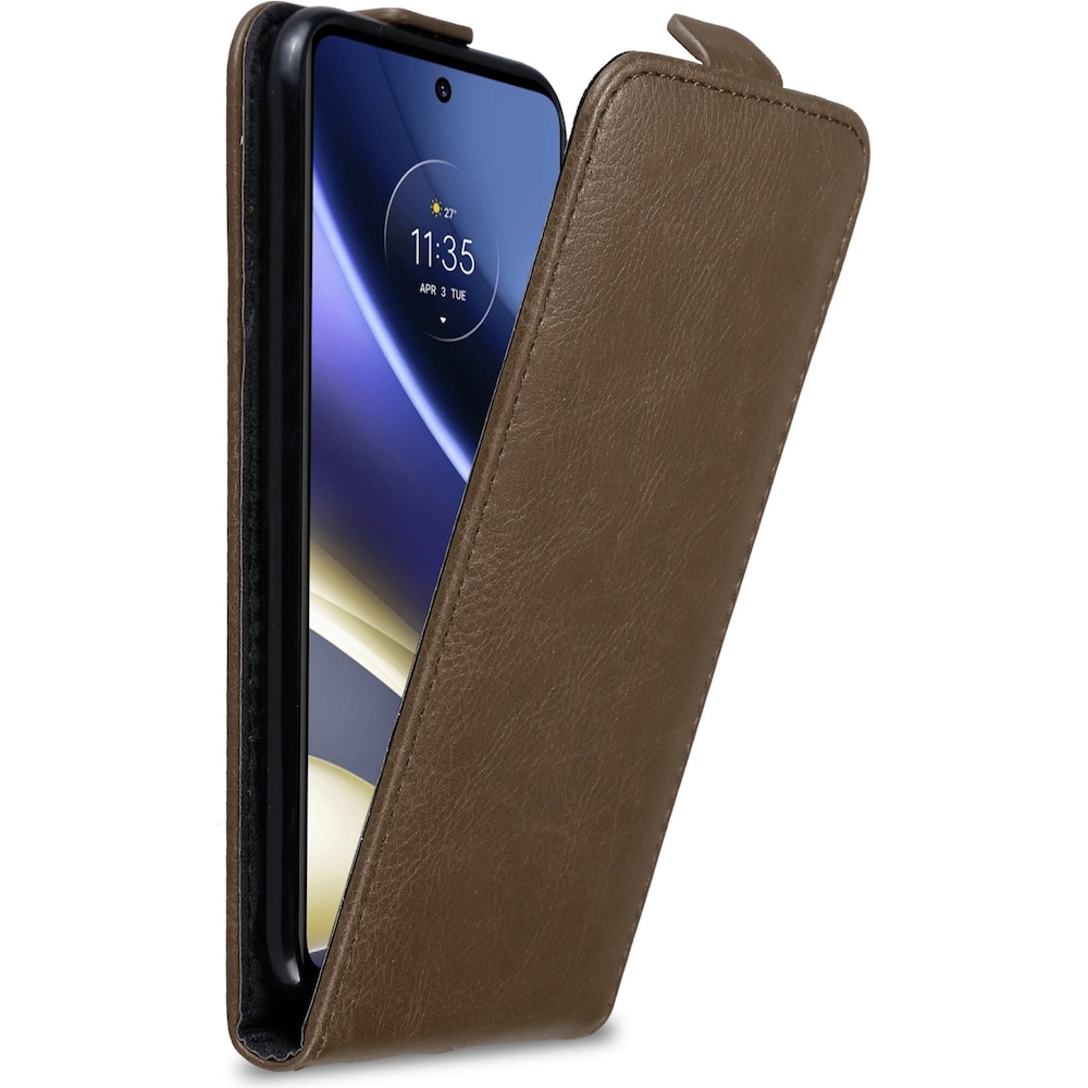 Cadorabo Flip wie Invis Hülle (Motorola Moto G51 5G), Smartphone Hülle, Braun