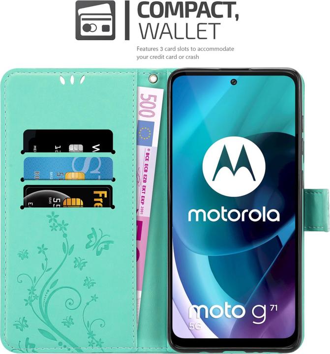 Produktbild Cadorabo Flower Book Hülle (Motorola Moto G71 5G)