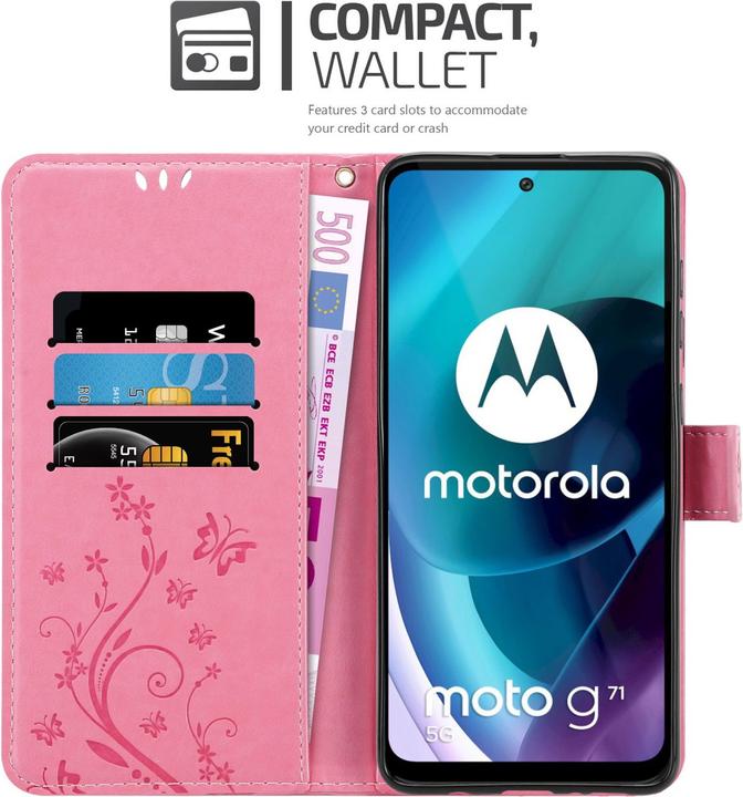 Produktbild Cadorabo Flower Book Hülle (Motorola Moto G71 5G)