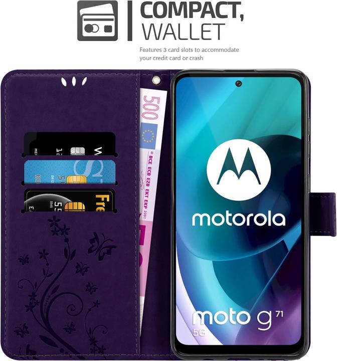 Produktbild Cadorabo Flower Book Hülle (Motorola Moto G71 5G)