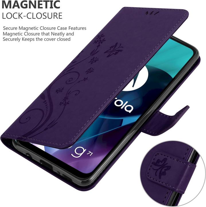 Produktbild Cadorabo Flower Book Hülle (Motorola Moto G71 5G)