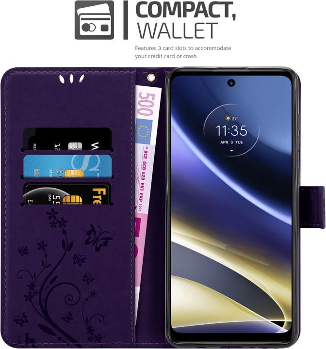 Produktbild Cadorabo Flower Book Hülle (Motorola Moto G51 5G)