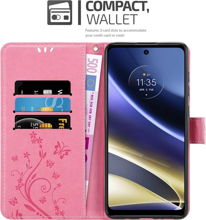 Actual product image Cadorabo Flower Book cover (Motorola Moto G51 5G)