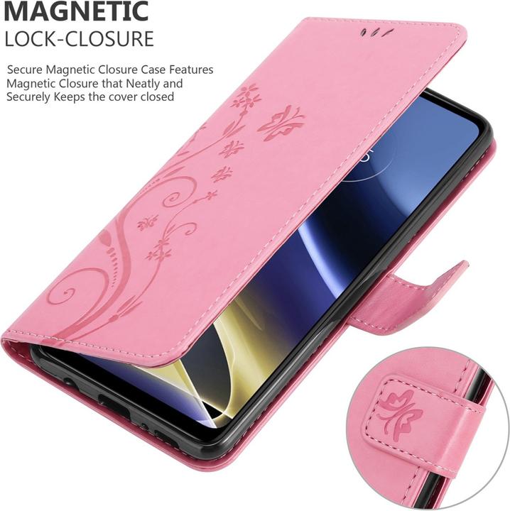 Actual product image Cadorabo Flower Book cover (Motorola Moto G51 5G)