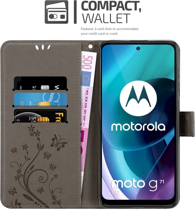 Actual product image Cadorabo Flower Book cover (Motorola Moto G71 5G)