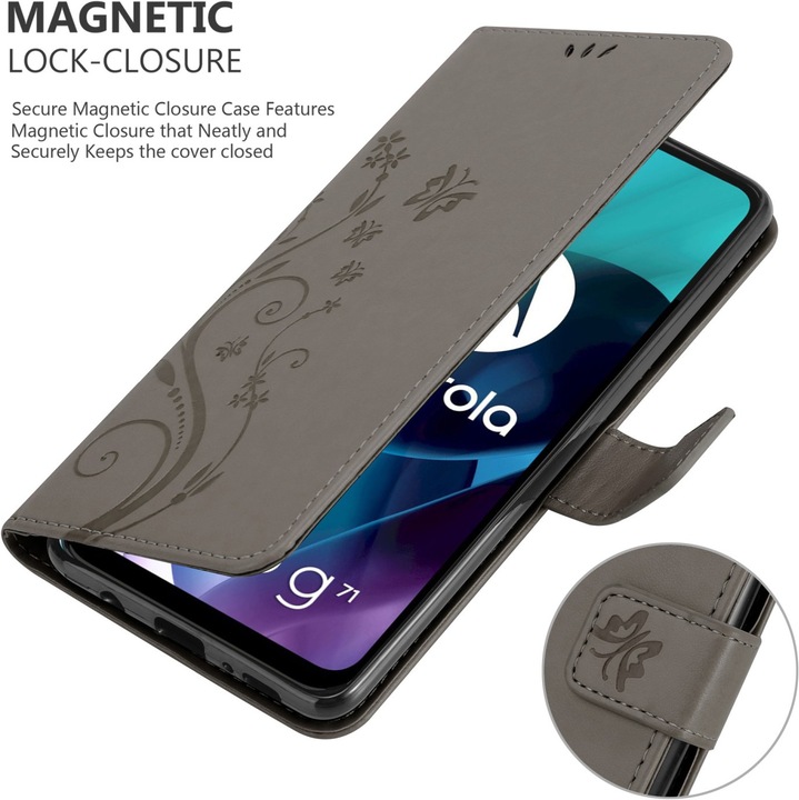 Actual product image Cadorabo Flower Book cover (Motorola Moto G71 5G)