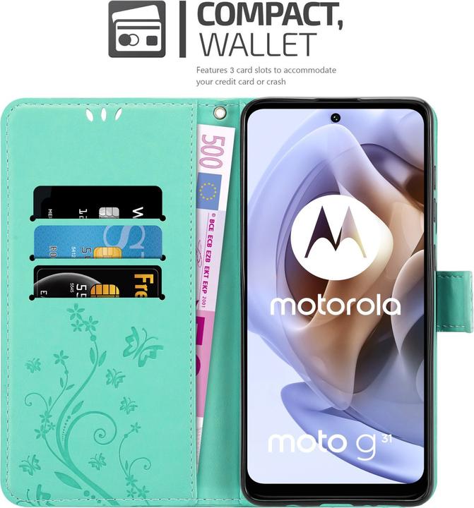 Image du produit Cadorabo Pochette Flower Book (Motorola Moto G31, Motorola Moto G41)