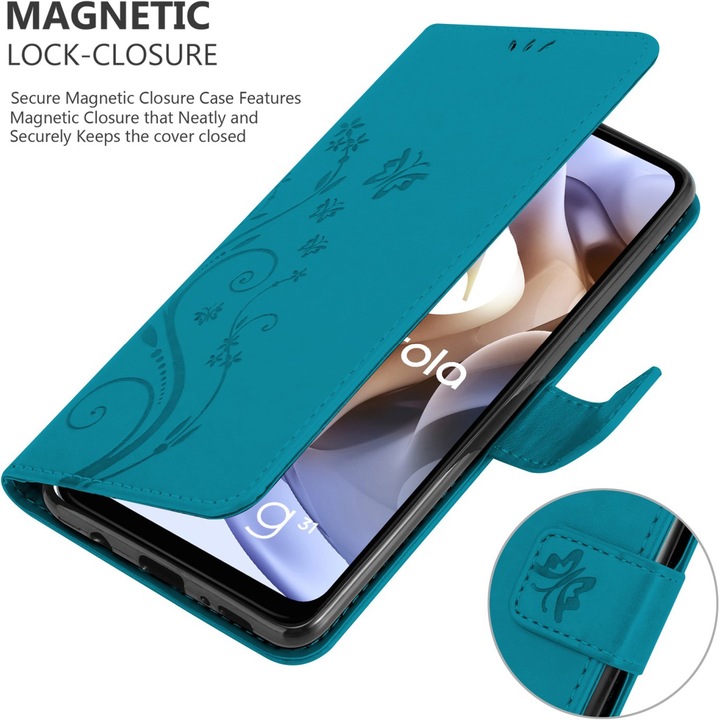 Actual product image Cadorabo Flower Book cover (Motorola Moto G31, Motorola Moto G41)