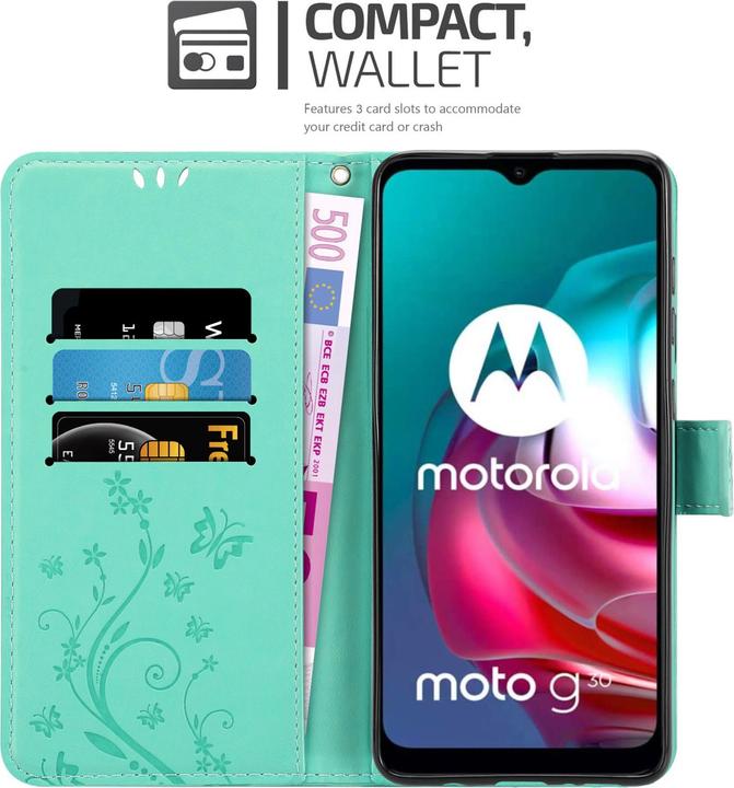 Actual product image Cadorabo Flower Book cover (Motorola Moto G10, Motorola Moto G30)