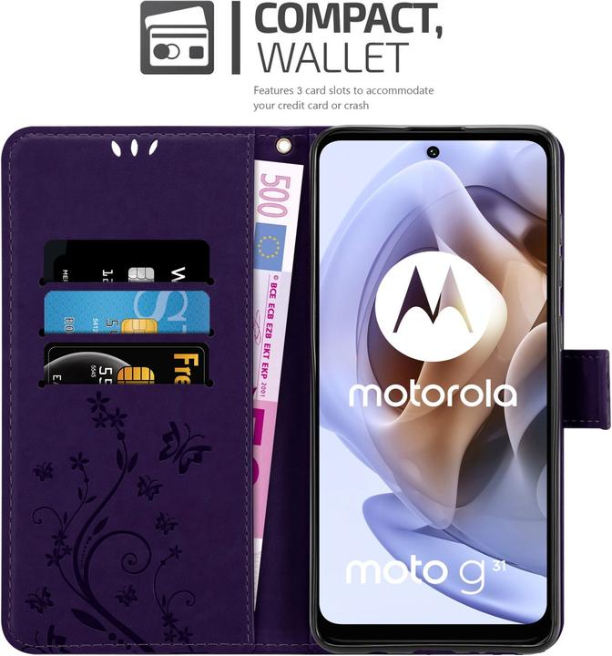 Image du produit Cadorabo Pochette Flower Book (Motorola Moto G31, Motorola Moto G41)