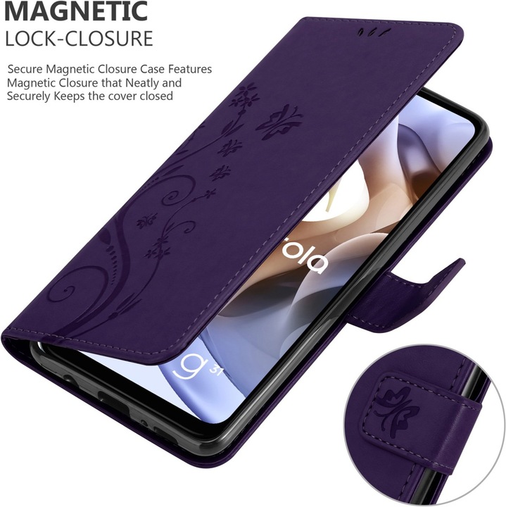 Actual product image Cadorabo Flower Book cover (Motorola Moto G31, Motorola Moto G41)