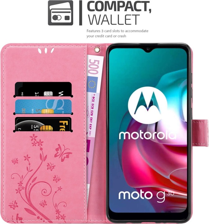 Produktbild Cadorabo Flower Book Hülle (Motorola Moto G30, Motorola Moto G10)