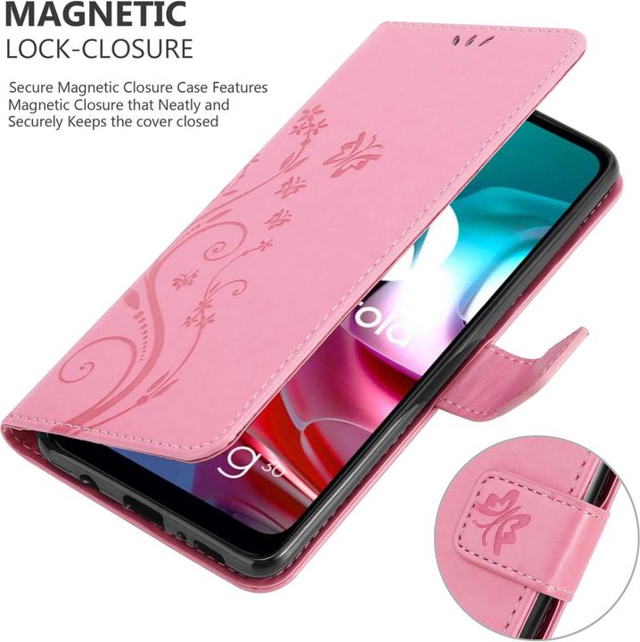 Actual product image Cadorabo Flower Book cover (Motorola Moto G10, Motorola Moto G30)