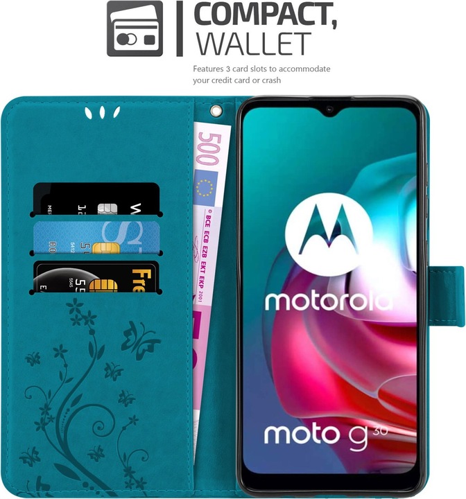 Actual product image Cadorabo Flower Book cover (Motorola Moto G10, Motorola Moto G30)