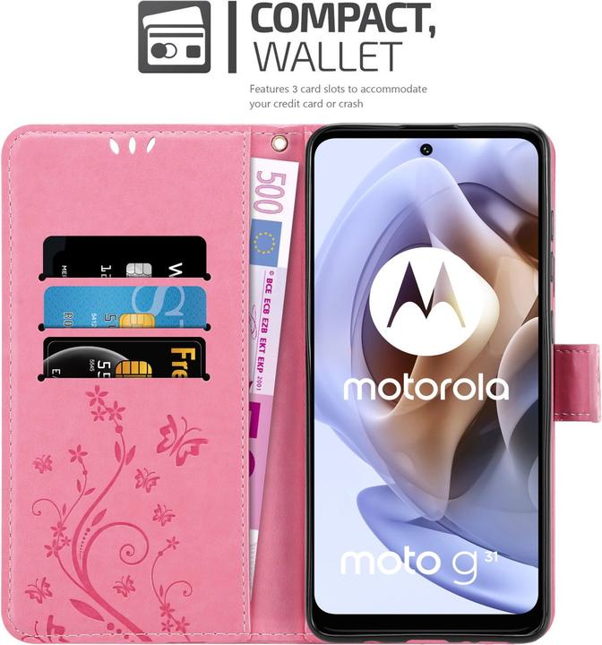 Image du produit Cadorabo Pochette Flower Book (Motorola Moto G31, Motorola Moto G41)