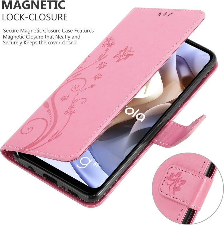 Produktbild Cadorabo Flower Book Hülle (Motorola Moto G31, Motorola Moto G41)