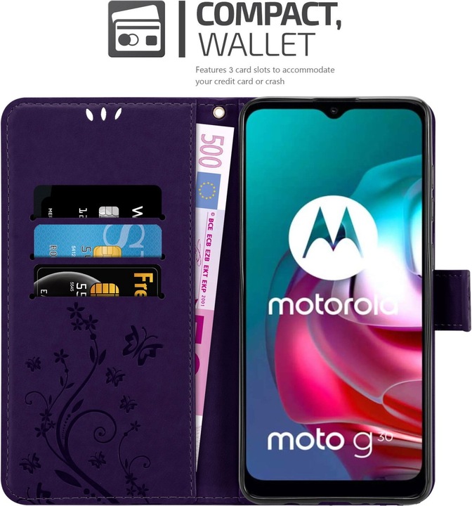 Actual product image Cadorabo Flower Book cover (Motorola Moto G30, Motorola Moto G10)