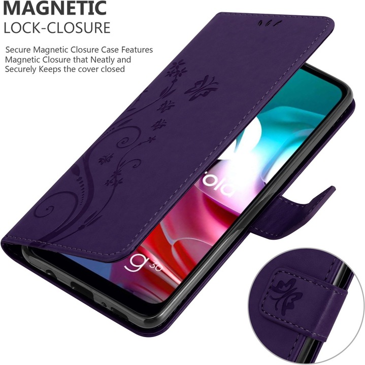 Actual product image Cadorabo Flower Book cover (Motorola Moto G30, Motorola Moto G10)