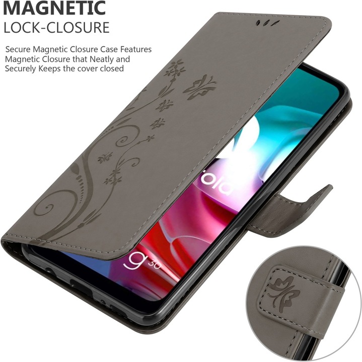 Actual product image Cadorabo Flower Book cover (Motorola Moto G30, Motorola Moto G10)