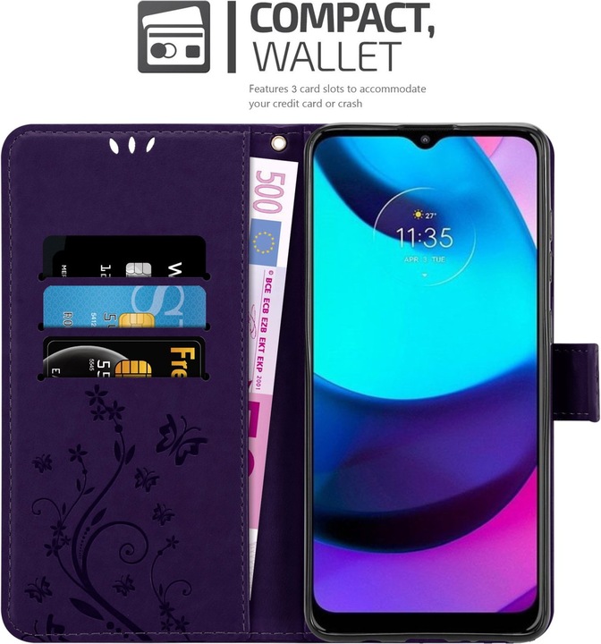 Actual product image Cadorabo Flower Book cover (Motorola E30, Motorola Moto E20, Motorola Moto E40)
