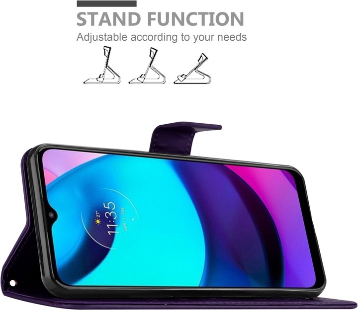 Actual product image Cadorabo Flower Book cover (Motorola E30, Motorola Moto E20, Motorola Moto E40)