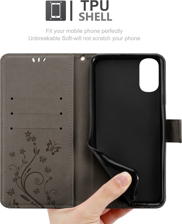 Actual product image Cadorabo Flower Book cover (Motorola E30, Motorola Moto E20, Motorola Moto E40)